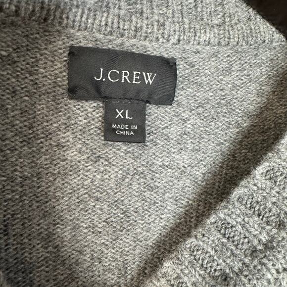 J. Crew Rugged Men's XL Merino Wool Blend Gray Heather Crewneck Sweater Preppy - Picture 6 of 7